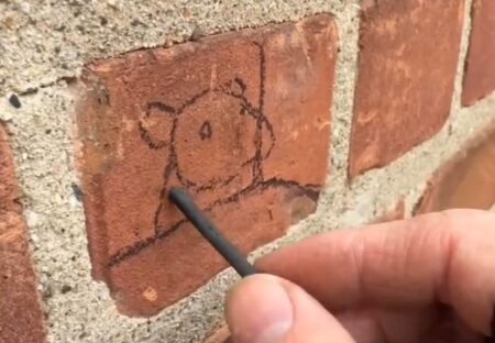 【動画】壁から顔を出すネズミのストリートアート、完成するまでの過程が話題に(･∀･)