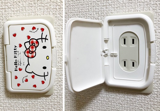 【天才】「100均にあるおしりふき(ウェットティッシュ)のふたがコンセントカバーにぴったりだった!」→大反響