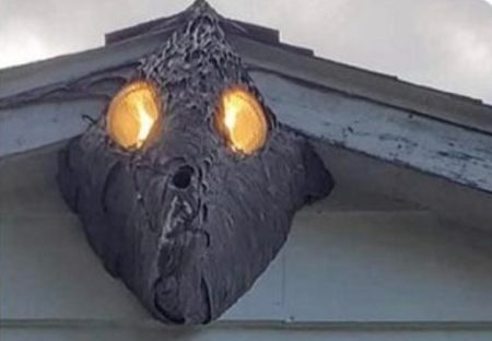 【怖！】屋外の照明を覆うようにできたハチの巣、強烈な外観にｗ