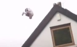【パルクール】ブランコからジャンプし家を跳び越す男性の動画が話題