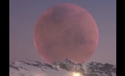 【壮大】アルプス山脈から見た月がデカすぎる！　「こんなに近いのか・・・」