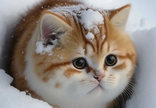 【丸】まんまる猫と雪の組み合わせが素敵すぎる！