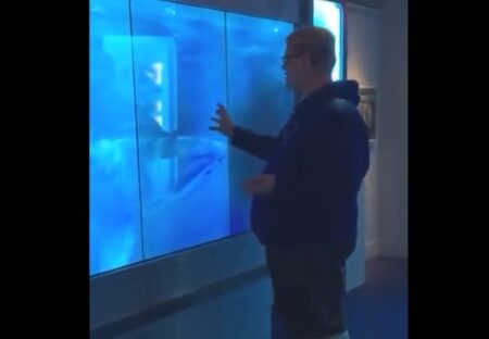 【閲覧注意】アメリカの博物館にある仮想のサメ水槽　怖すぎ！！！