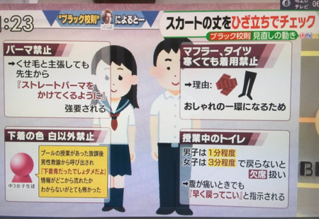 【学校】ブラック校則がやりすぎ