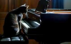 【笑】有名作曲家さんちの猫、鍵盤の上でかまってアピール